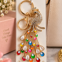 Keychain: Royal Multicolor Peacock Crystal Keychain