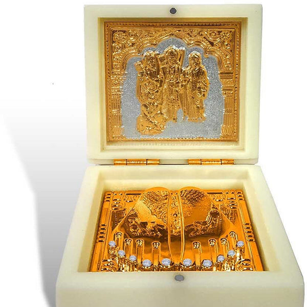 Idol: Ram Darbar Pocket Temple with Charan Paduka