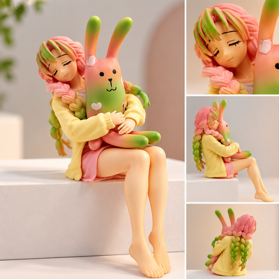 Anime: Pastel Bunny Cuddle Girl Figurine (Size- 12*6 cm)