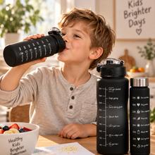 Bottle: Premium Black Motivational Water Bottle, Pack of 03