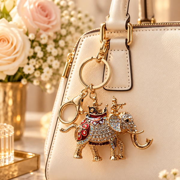 Keychain: Royal Elephant Crystal Keychain