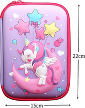 Pencil Box: pink embossed EVA hard-shell unicorn