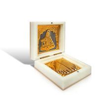 Idol: Lord Shiva Mahadev Gold-Plated Charan Paduka and Photo Frame