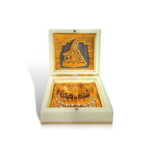 Idol: Lord Shiva Mahadev Gold-Plated Charan Paduka and Photo Frame
