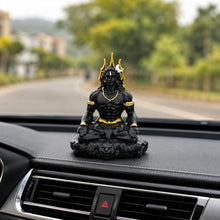 idol: matte black and gold Adiyogi Shiva meditation