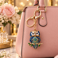 Keychain: Royal Blue Owl Crystal Keychain