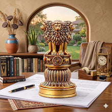 idol: Ashoka Lion Capital Statue, Golden Finish