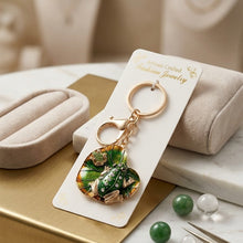 Keychain: Emerald Frog on Lily Pad Keychain & Bag Charm