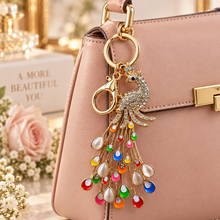 Keychain: Royal Multicolor Peacock Crystal Keychain