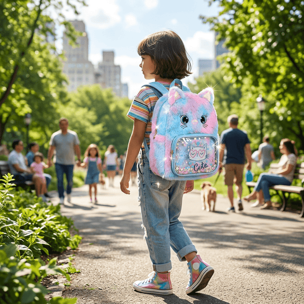 Backpack: Pastel Plush Cat Kids