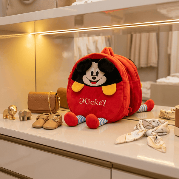 Backpack:Mïckey 🎒  Mouse Plush Character Backpack for Kids Disnēy SPL – Red