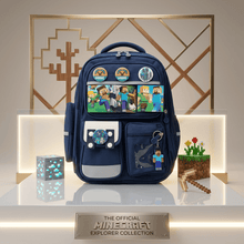 Backpack: Minecraft Multi-Compartment School Backpack for Kids/Teens – Navy Blue