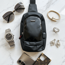 Chest Bag: Unisex Black Crossbody Chest Bag Large Size with Adjustable Strap