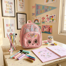 Backpack: Sparkling Unicorn Backpack for Kids with 3D Eyes – Pink