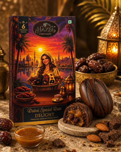 Dubai Special Dates Delight - 6 Units (2 Dark, 2 Milk & 2 White)