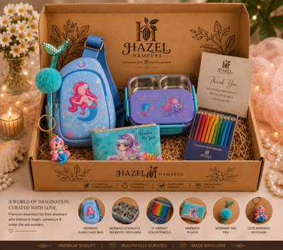 Mermaid Magic Premium Kids Hamper – Bento Box, Sling Bag & Stationery Gift Set