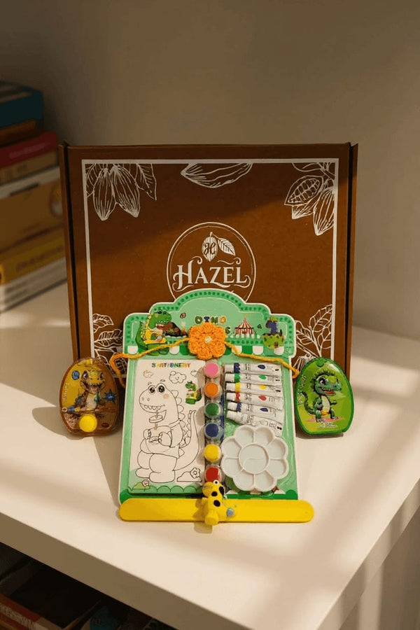 Mini Dino Artist Rakhi Hamper