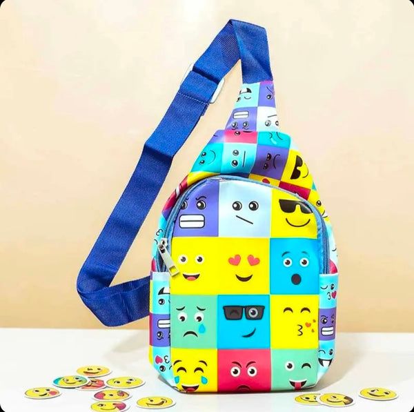 Chest Bag: Emoji Mood Kids Chest Bag (High Quality Faux Leather)