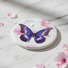 Magnet: Purple Butterfly Floral Fridge Magnet (Size - 7*7 cm)