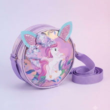 Bags: Magical Unicorn Round Sling Bag for Kids – Purple