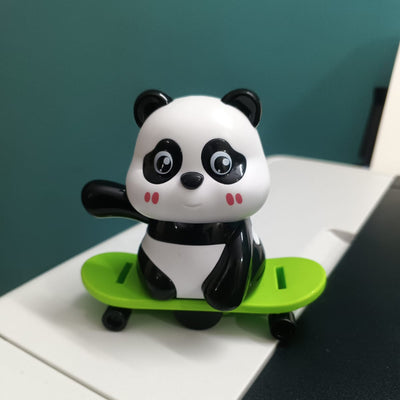 Cute P@ndA Skateboard Toy Figure with Green Skateboard