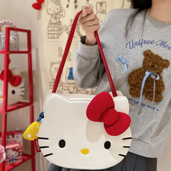 Bag: Hello Kitty-themed 3D faux leather shoulder