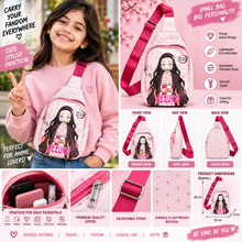 Chest Bag: Pink Bamboo Girl Anime Chest Bag (High Quality Faux Leather)