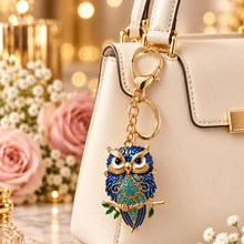 Keychain: Royal Blue Owl Crystal Keychain