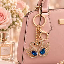 Keychain: Royal Twin Swan Crystal Keychain