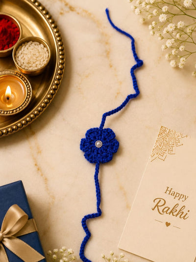 Handmade Blue Flower Rakhi