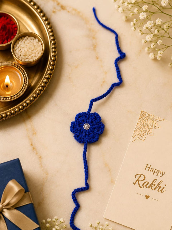 Handmade Blue Flower Rakhi