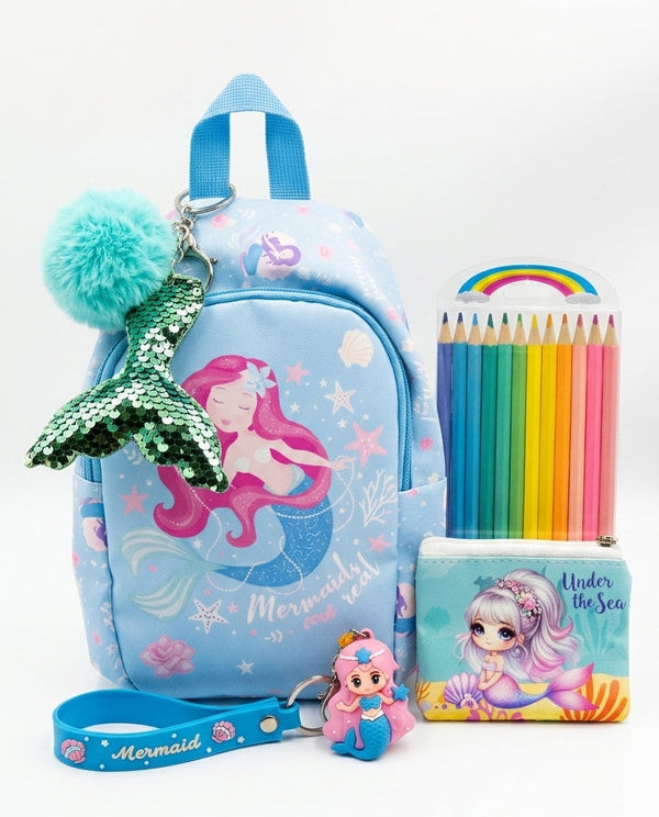 Mermaid Kids Backpack Set