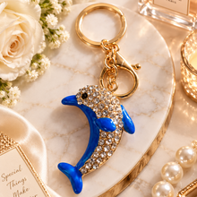Keychain: Sparkling Blue Dolphin Crystal Keychain