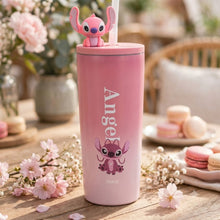 Bottle: Stitçh Stainless Steel Tumbler with Straw + 3D Character Topper