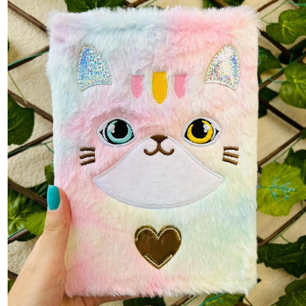 Diary: plush cat-themed A5