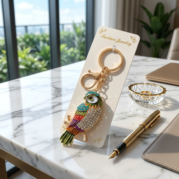 Keychain: Luxury Crystal Owl Keychain – Multicolor Rhinestone Bag Charm