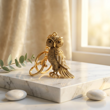 Keychain: Vintage Owl Crystal Keychain