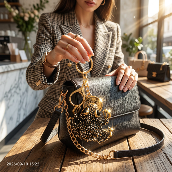 Keychain: Royal Frog Crystal Bag Charm Keychain