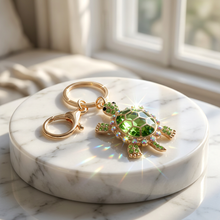 Keychain: Emerald Luxe Turtle Keychain & Bag Charm