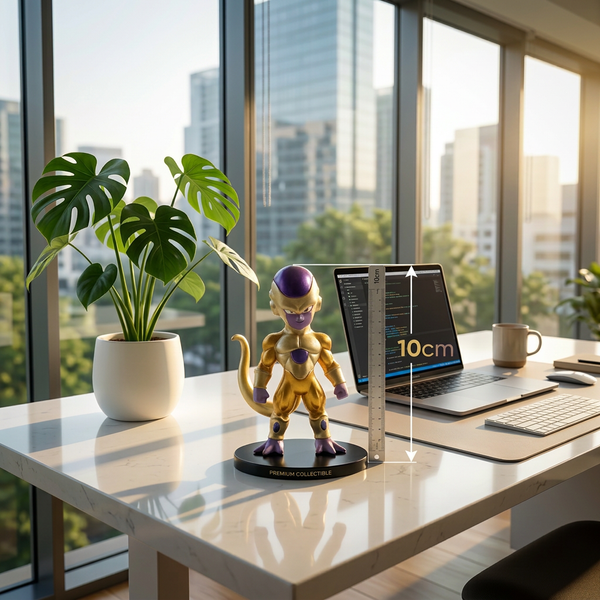 Anime: Golden Cosmic Villain Mini Action Figure with Display Base, Size 10cm