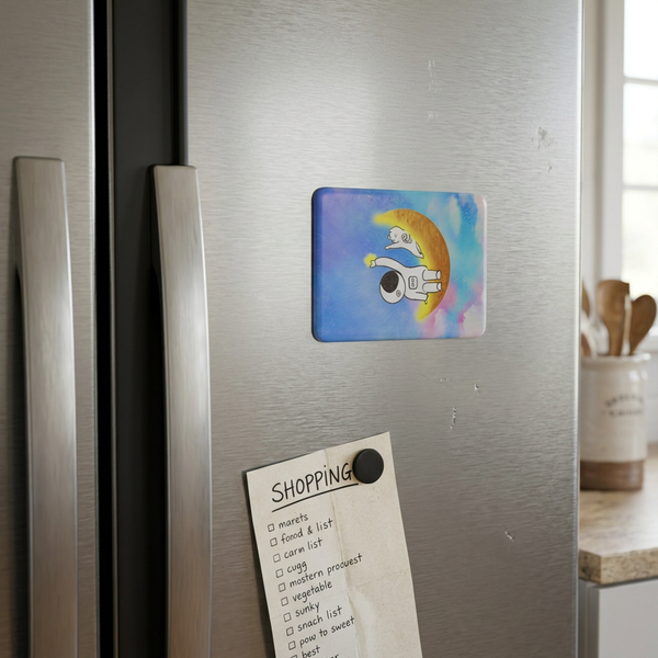 Magnet: Moonlight Astronaut & Fridge Magnet (Size - 8*6 cm)