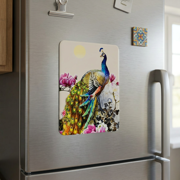 Magnet : Majestic Peacock Bloom Magnet 🦚🌸(Size - 8*6 cm)