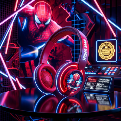 Anime: Web Hero Wireless Headphones – Red | AH-606E