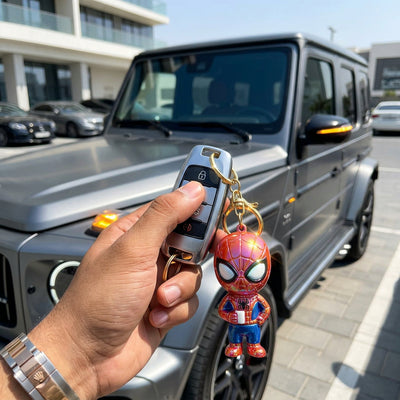 Keychain: Web Hero 3D Character Keychain – Red & Blue Cute Bag Charm