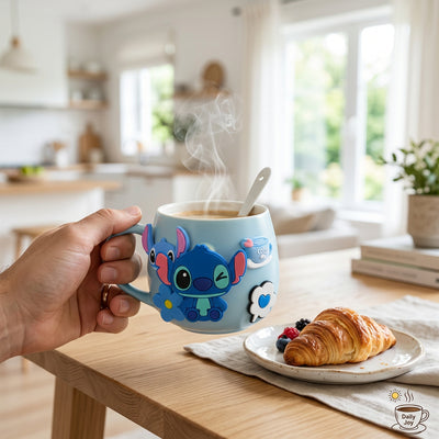 BLUĒ STÏCH Mug with Spoon