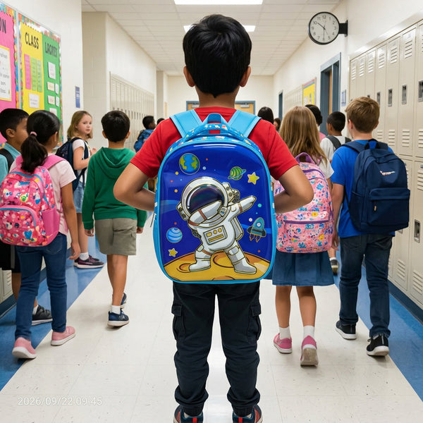 Backpack: Kids Astronaut Space 3D – Blue Galaxy School Bag