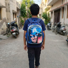 Backpack: Blue Super Soldier Hero Kids School Backpack