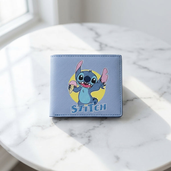Wallet: $TITCH Ice Cream Print  – Pastel Blue (Faux Leather)