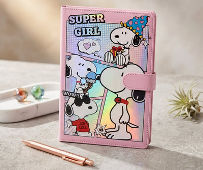 Diary: Pink H0L0GR@PHIC Cartoon with Magnetic Strap Closure