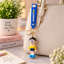 Keychain: Classic Schoolboy 3D Character Keychain with Blue Wrist Strap